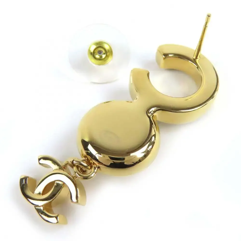 Chanel Cc Logo Earrings Gold-Tone Metal #250100C11B